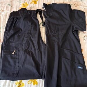 Adar Women's Black Jogger Scrub Set